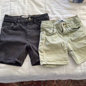 Zara Kids Black and Light Green Shorts